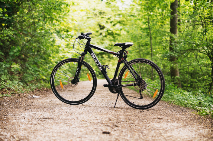 a bike parked outdoors